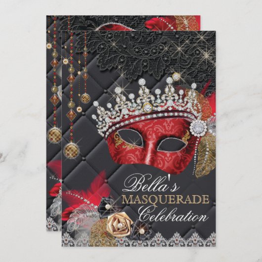 ミクリンスアノスマスカレードパーティの招待状 招待状 (正面/裏面)