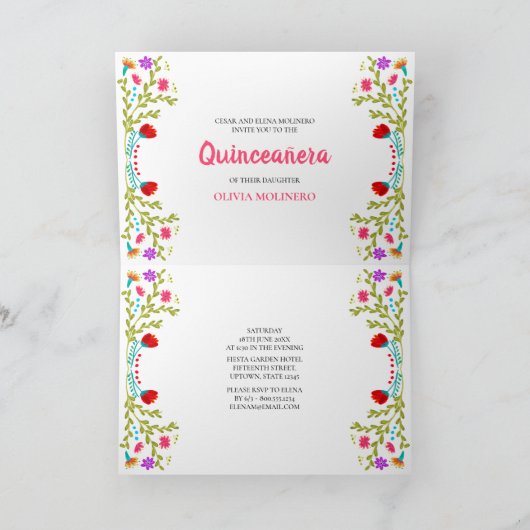 ミクリンスアノスメキシカンフィエスタパーティーキンセアニェラ 招待状 (内部)