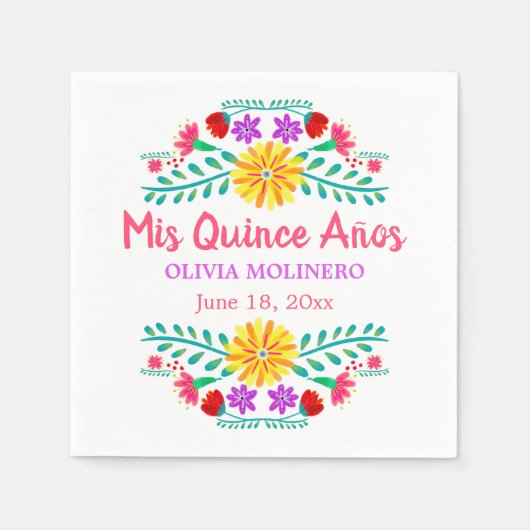 ミクリンスアノスメキシコフィエスタキンセネラカスタム スタンダードカクテルナプキン (正面)