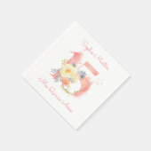 ミクリンスアノス赤面ピンクフローラ15誕生日 スタンダードカクテルナプキン (角)