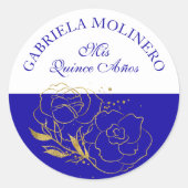 ミクリンスア王室のノスブルーと金ゴールドフローラ ラウンドシール (正面)