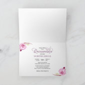 ミクリンスパープルフローラ水彩第15誕生日 招待状 (内部)