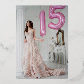 ミクリンスピンク15誕生日キンセアニラ金ゴールド 箔招待状 (裏面)