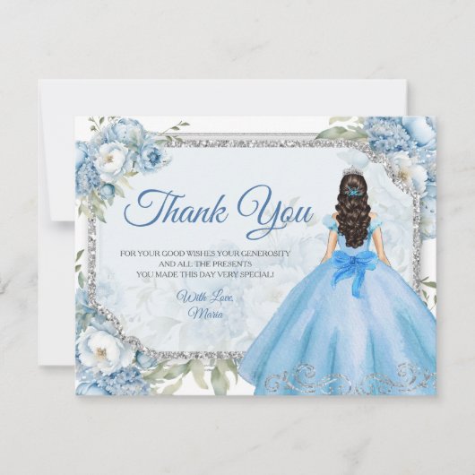 ミクリンスブルーフローラシルバークラウンキンセアニラ サンキューカード (正面)