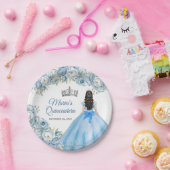 ミクリンスブルーフローラシルバークラウンキンセアニラ ペーパープレート (パーティー)