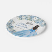 ミクリンスブルーフローラシルバークラウンキンセアニラ ペーパープレート (アングル)