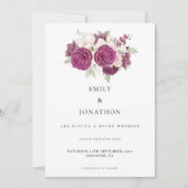 ミクロエレガントス結婚ブルゴーニュ花模様バラピンク セーブザデート (正面)