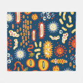 ミクロオルガの種類違うを含むシームレスなパターン フリースブランケット (正面(横))