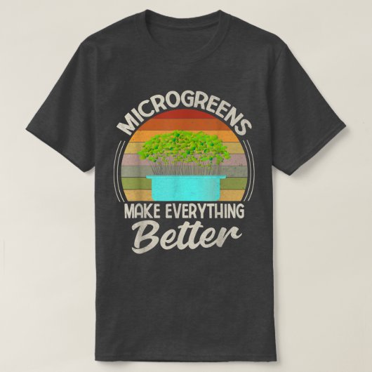 ミクログリーンビーガンおもしろいマイクログリーン農家ガーデニン Tシャツ (デザイン正面)