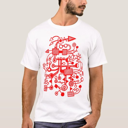 ミクロコズム マクロコズム - 赤 Tシャツ (正面)