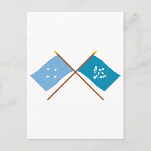 ミクロネシアとコスラエの国旗 ポストカード (正面)