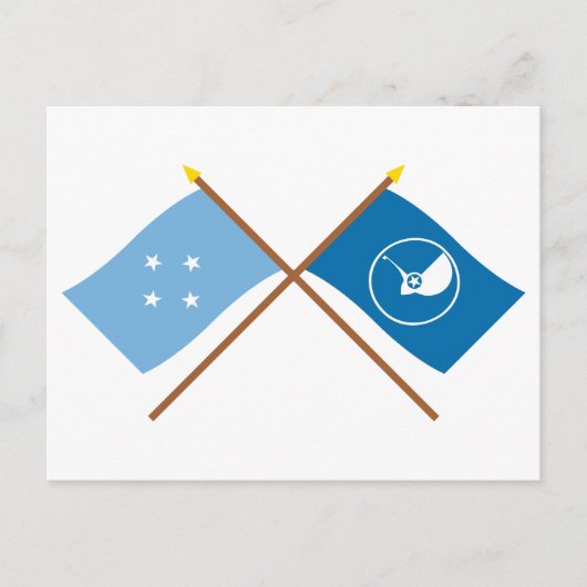 ミクロネシアとヤップの交叉旗 ポストカード (正面)