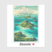 ミクロネシアのイラスト旅行アート ヴィンテージ シール (シート)