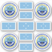 ミクロネシアの州のシンボル/武器と旗のコート シール (正面)