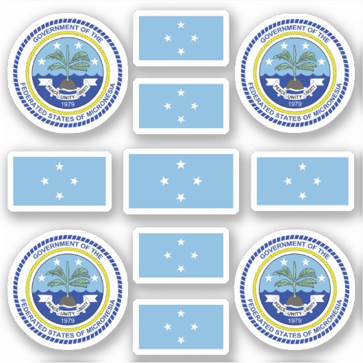 ミクロネシアの州のシンボル/武器と旗のコート シール (正面)