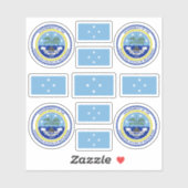 ミクロネシアの州のシンボル/武器と旗のコート シール (シート)