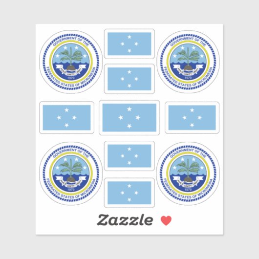ミクロネシアの州のシンボル/武器と旗のコート シール (シート)