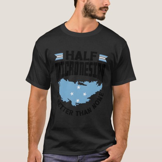 ミクロネシアミクロネシア国旗ハーフマイクロ Tシャツ (正面)
