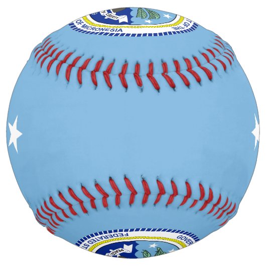 ミクロネシア国旗と紋章の愛国心 ソフトボール (正面)