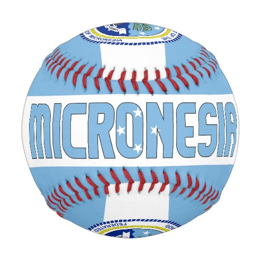 ミクロネシア国旗と紋章の愛国心 野球ボール (正面)