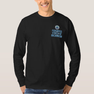 ミクロネシア国旗と紋章の愛国心 Tシャツ
