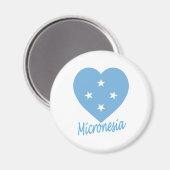 ミクロネシア国旗のハート マグネット (正面/裏面)