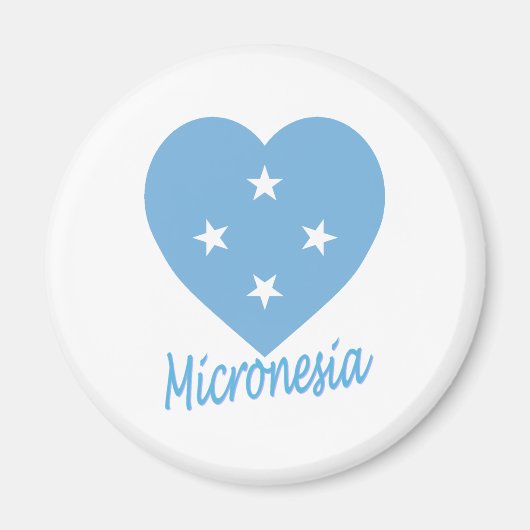 ミクロネシア国旗のハート マグネット (正面)