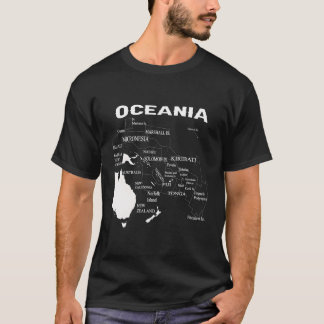 ミクロネシア地図ポリネシア地図メラネシア地図 Tシャツ
