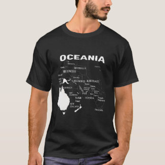ミクロネシア地図ポリネシア地図メラネシア地図 Tシャツ