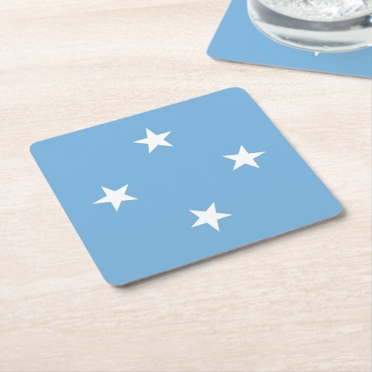 ミクロネシア連邦州国旗 スクエアペーパーコースター (アングル)