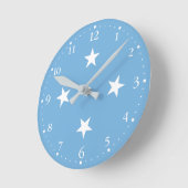 ミクロネシア連邦州国旗 ラウンド壁時計 (傾斜)