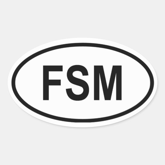 ミクロネシア「FSM」 楕円形シール (正面)