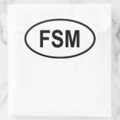 ミクロネシア「FSM」 楕円形シール (バッグ)