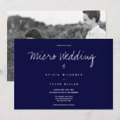 ミクロ結婚のフォトダークブルー横結婚線 (正面/裏面)