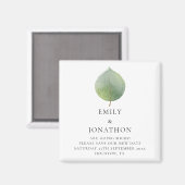 ミクロ結婚スモールのユーカリは日付を保存 マグネット (正面/裏面)