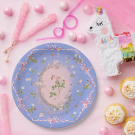 ミグノネットいちごフランスのブルーラージプレート ペーパープレート