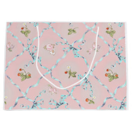 ミグノネットストロベリーリボントレリス赤面 ラージペーパーバッグ