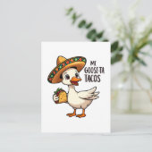 ミグースタコスおもしろいメキシコのタコス愛好家 ポストカード (スタンド正面)