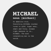 ミケおもしろいイシャツという名前の人はマイケル ラウンドシール (正面)