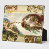 ミケランジェロによるアダムの創造ファインアート フォトプラーク (側面)