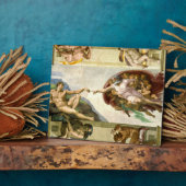 ミケランジェロによるアダムの創造ファインアート フォトプラーク (側面)