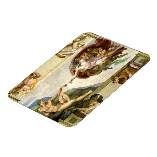 ミケランジェロによるアダムの創造ファインアート マグネット (左側)