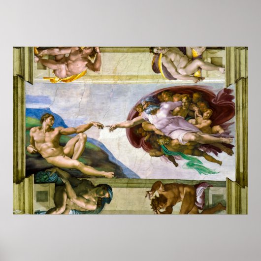 ミケランジェロによるアダムの創造 ポスター (正面)