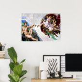 ミケランジェロによるアダムの創造 ポスター (ホームオフィス)