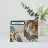 ミケランジェロによるアダムの創造 ポストカード (スタンド正面)