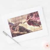 ミケランジェロによるアダムの創造 長方形シール (封筒)