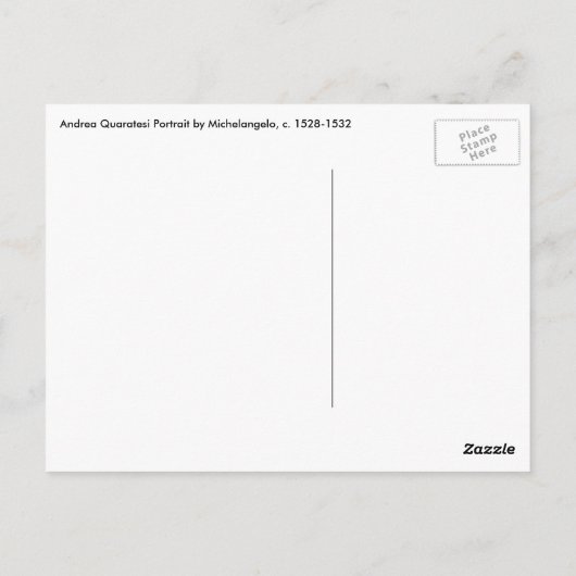 ミケランジェロによるアンドレア・クワラテージの肖像 ポストカード (裏面)