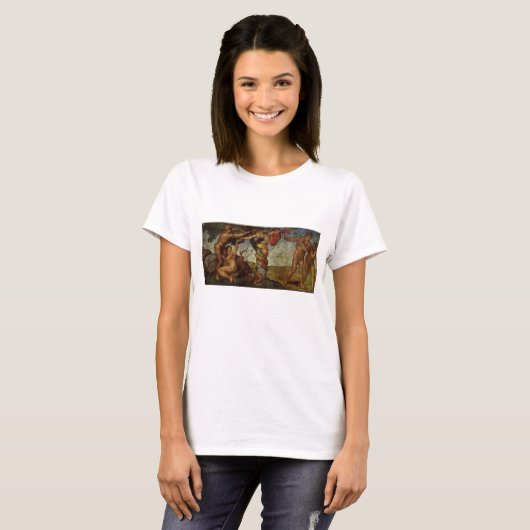 ミケランジェロによるエデンの園からの追放 Tシャツ (正面フル)