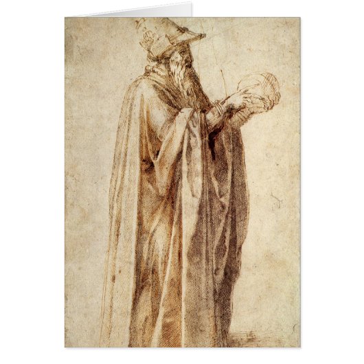 ミケランジェロによる人間の頭蓋骨を持つギリシャの哲学者 (正面)