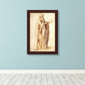 ミケランジェロによる人間の頭蓋骨を持つギリシャの哲学者 キャンバスプリント (インサイチュ (ウッドフロア))